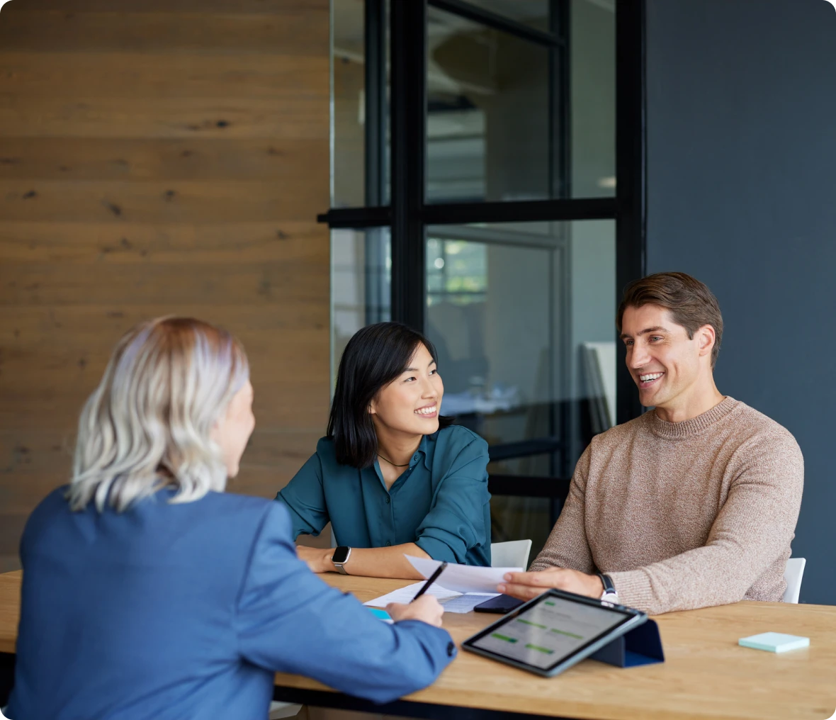 Group discussing in a modern office