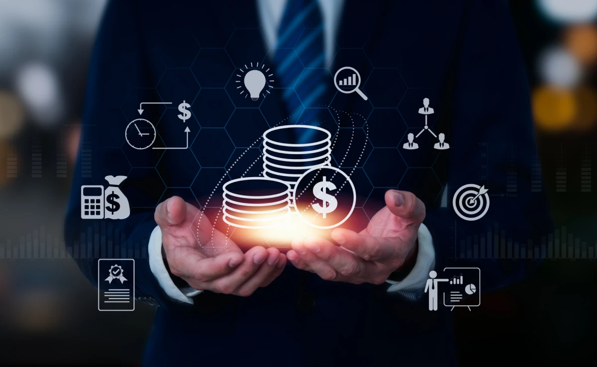 Financial growth and technology concept